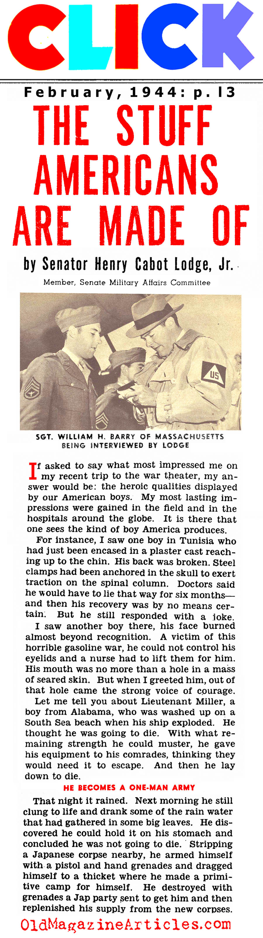 The Mettle of Americans (Click Magazine, 1944)