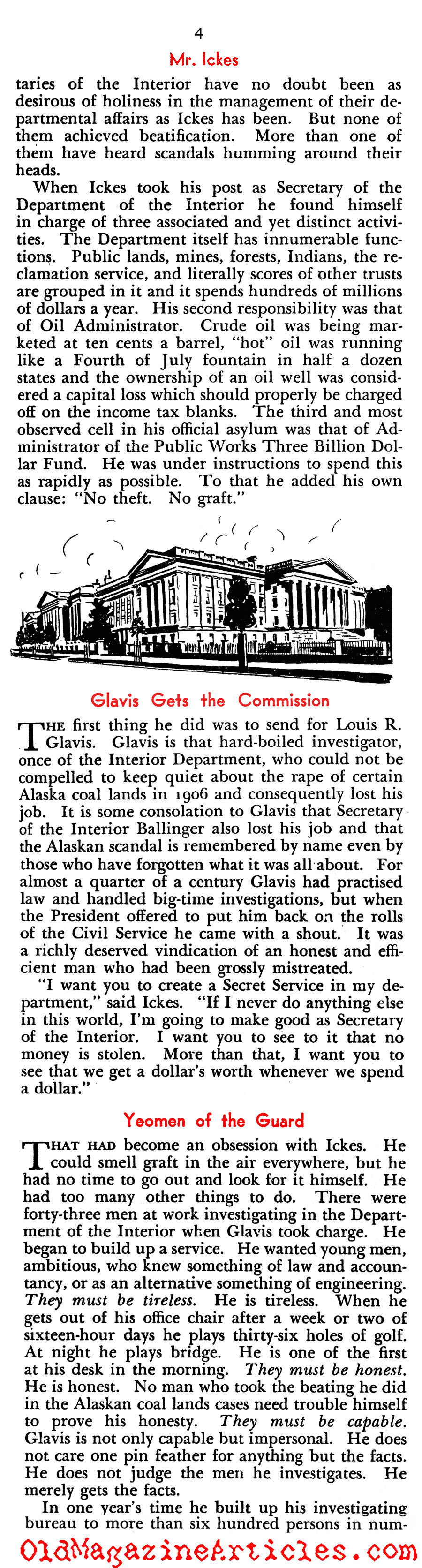 Harold Ickes Wrote the Relief Checks (New Outlook, 1935)