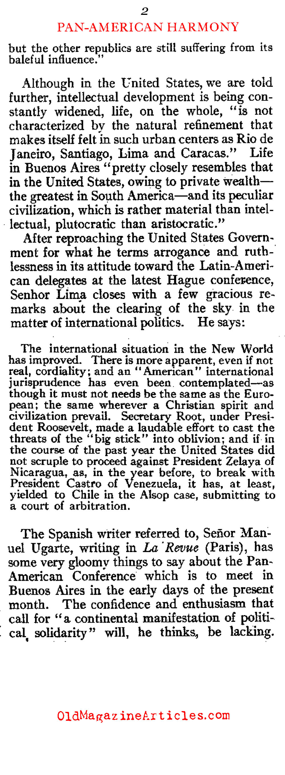 The Anglo-Saxon North and the Latin - American South in 1910 (Review of Reviews, 1910)