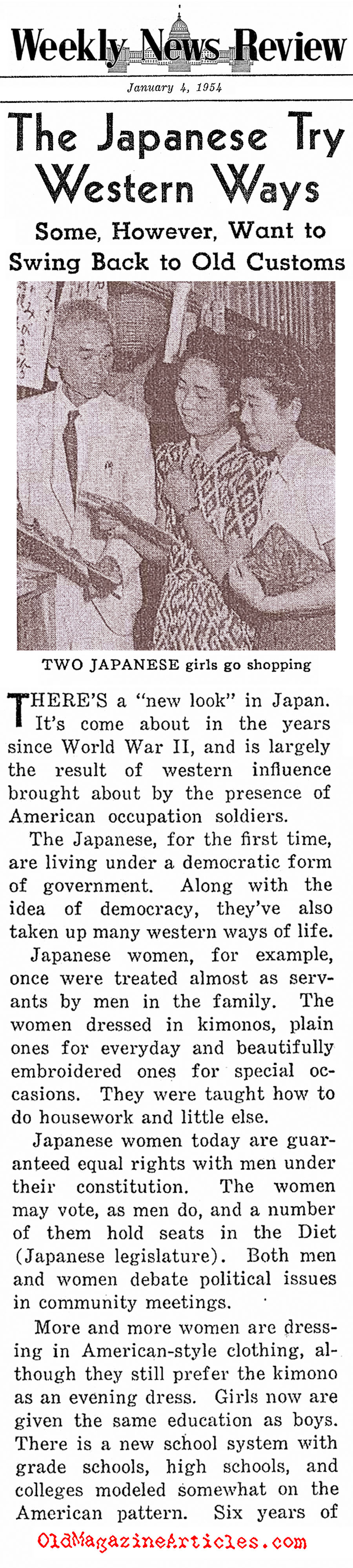 ''The Japanese Try Western Ways'' (Weekly News Review, 1954)