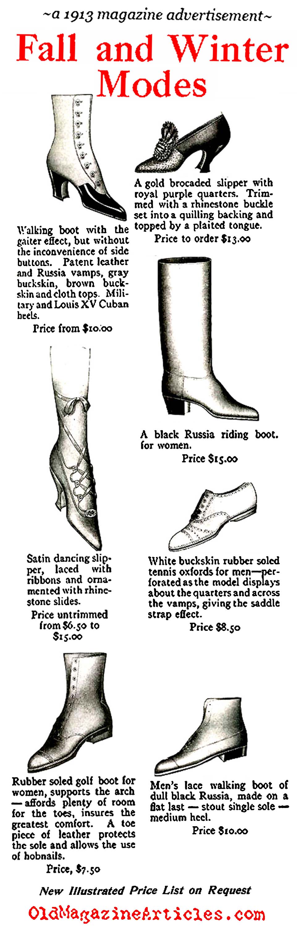 Shoe Illustrations (1913 Advertisement)