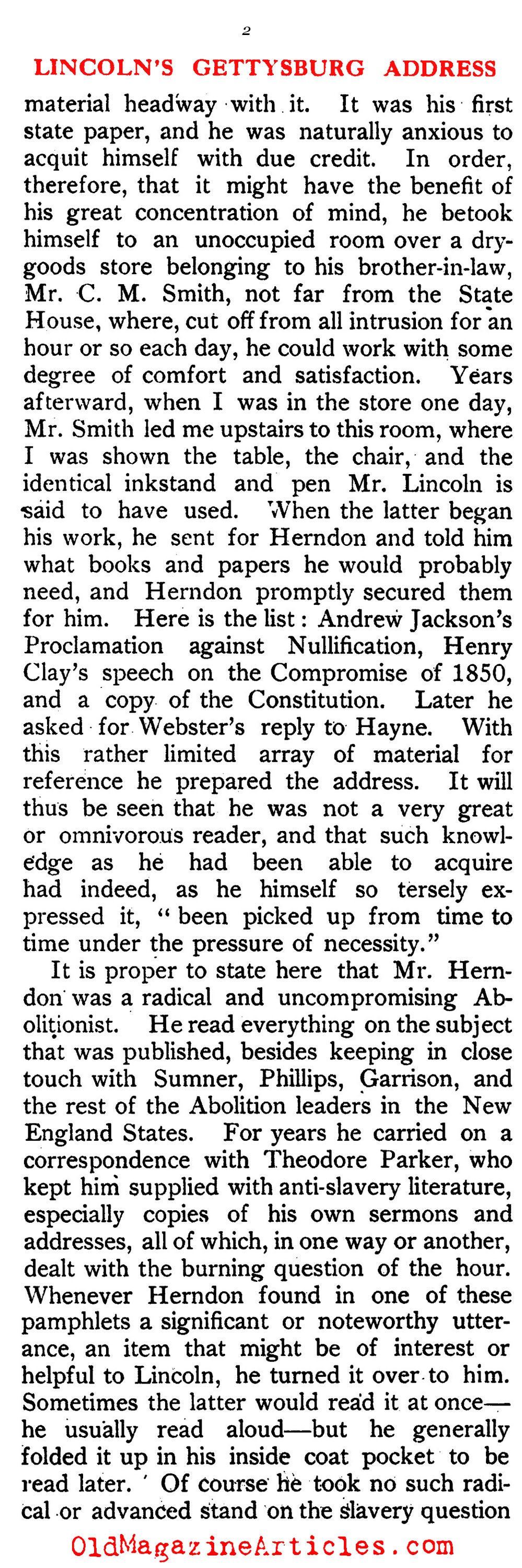 A Study of the Gettysburg Address   (The Outlook, 1913)