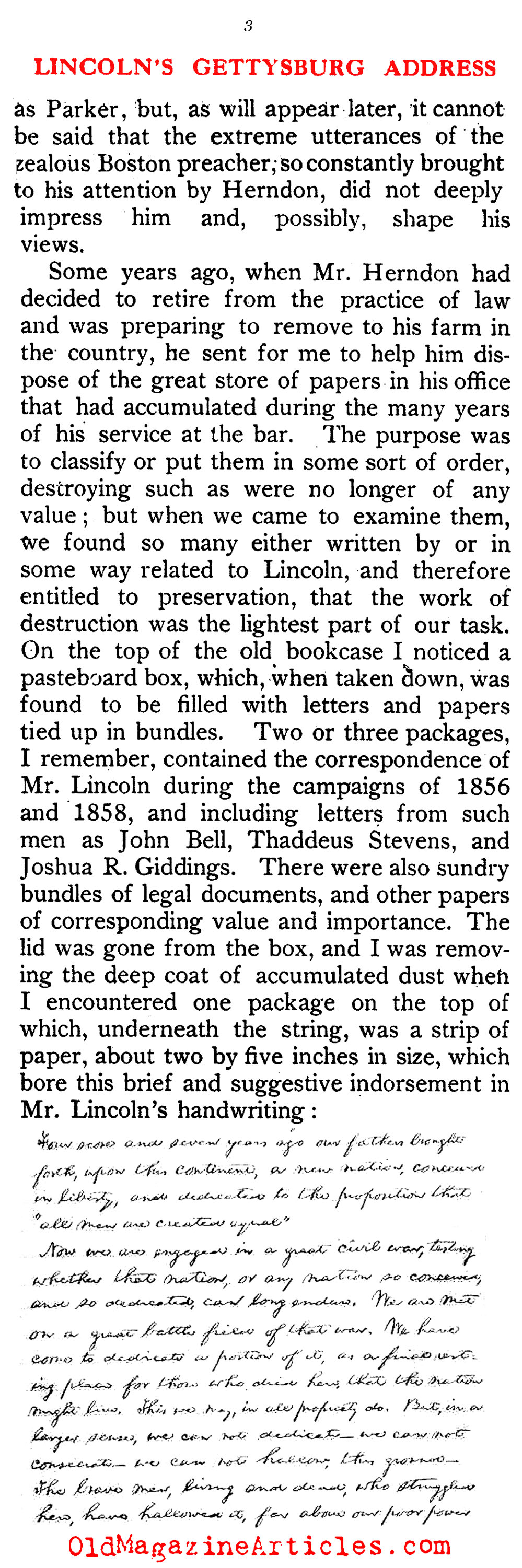 A Study of the Gettysburg Address   (The Outlook, 1913)