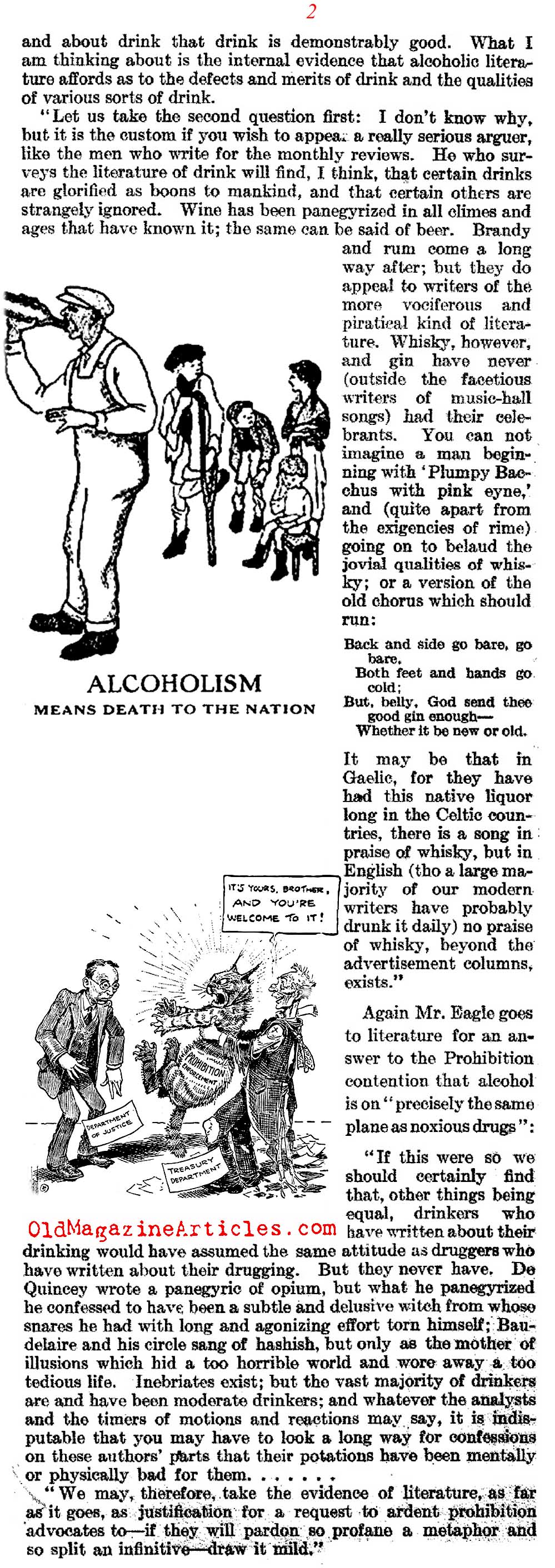 ''The Literary View of Prohibition'' (Literary Digest, 1919)