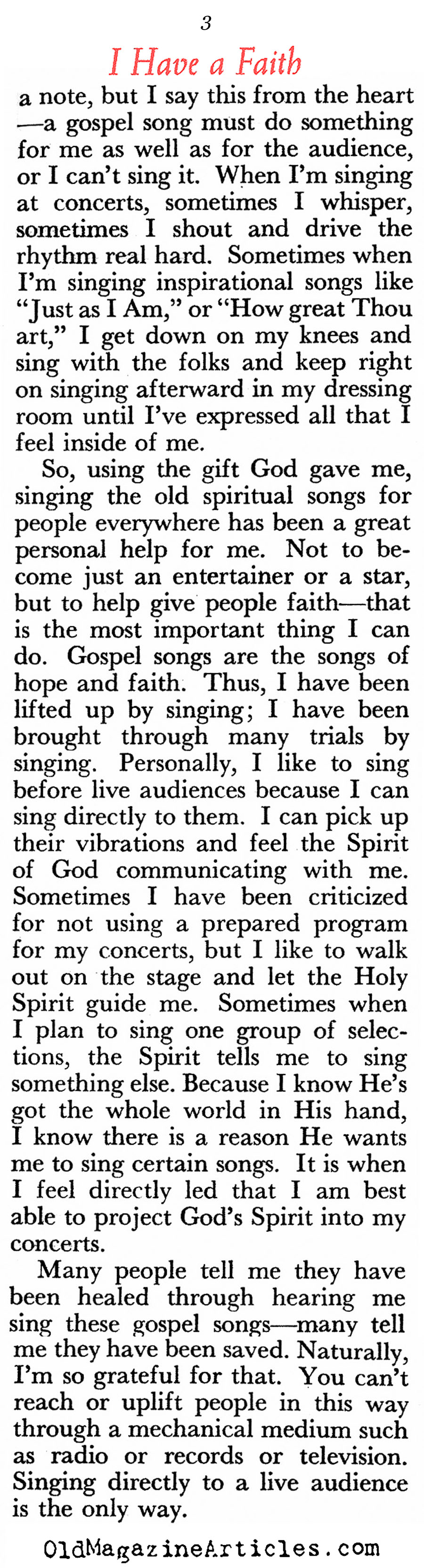 The Faith of Mahalia Jackson  (Pageant Magazine, 1964)