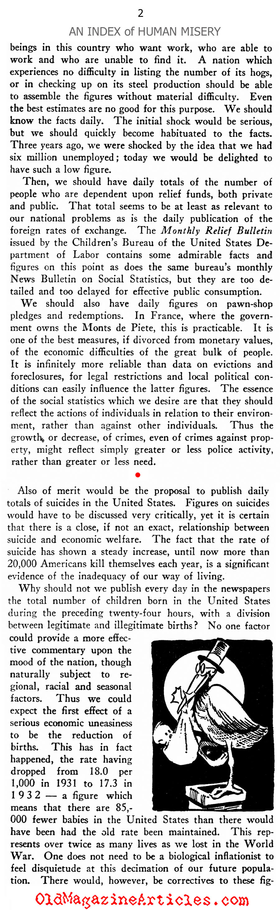 Establishing A Misery Index  (New Outlook Magazine, 1933)