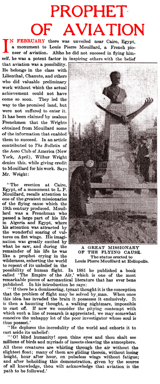 Mouillard: Aviation  Pioneer  (The Literary Digest, 1912)