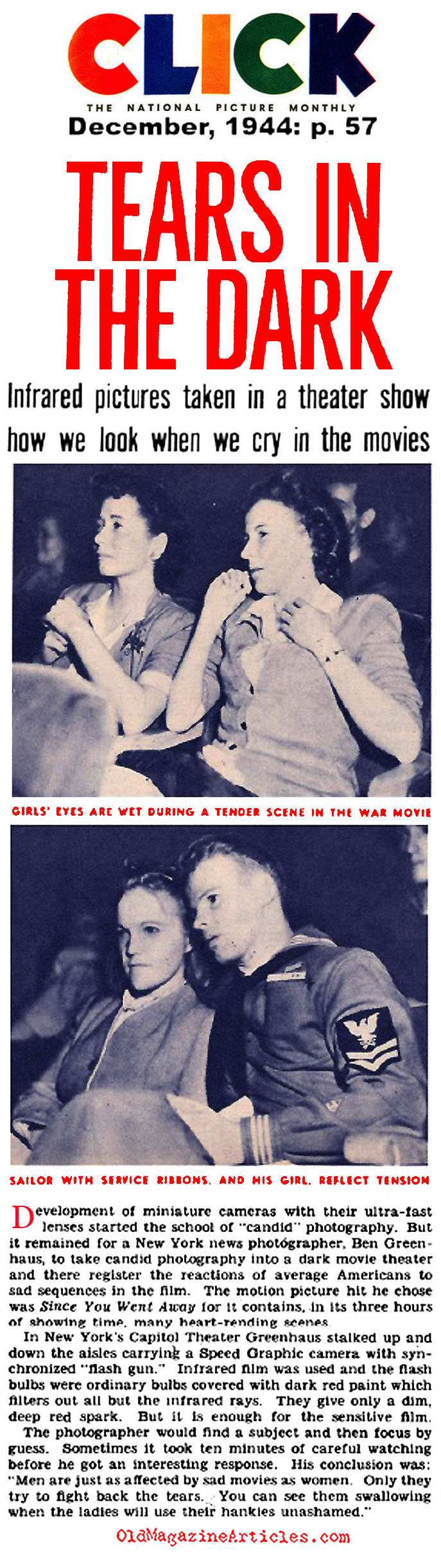 Tears in the Dark of the Theater (Click Magazine, 1944)