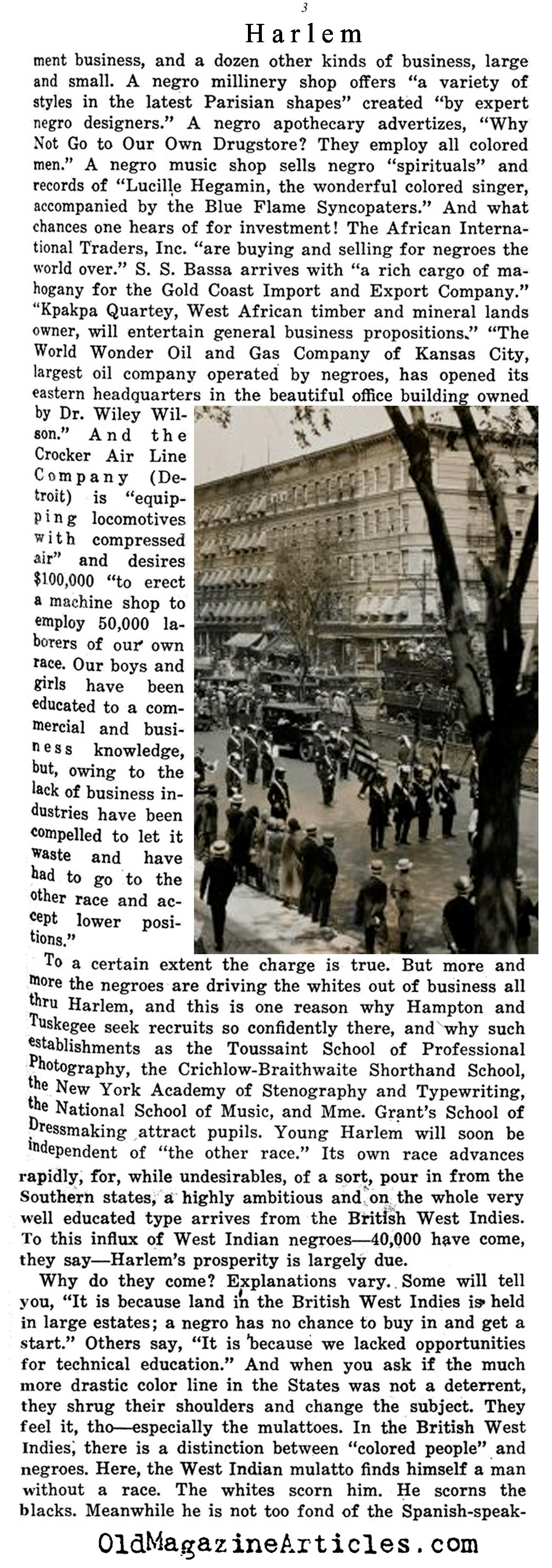 The Backdrop of the Harlem Renaissance   (The Independent, 1921)