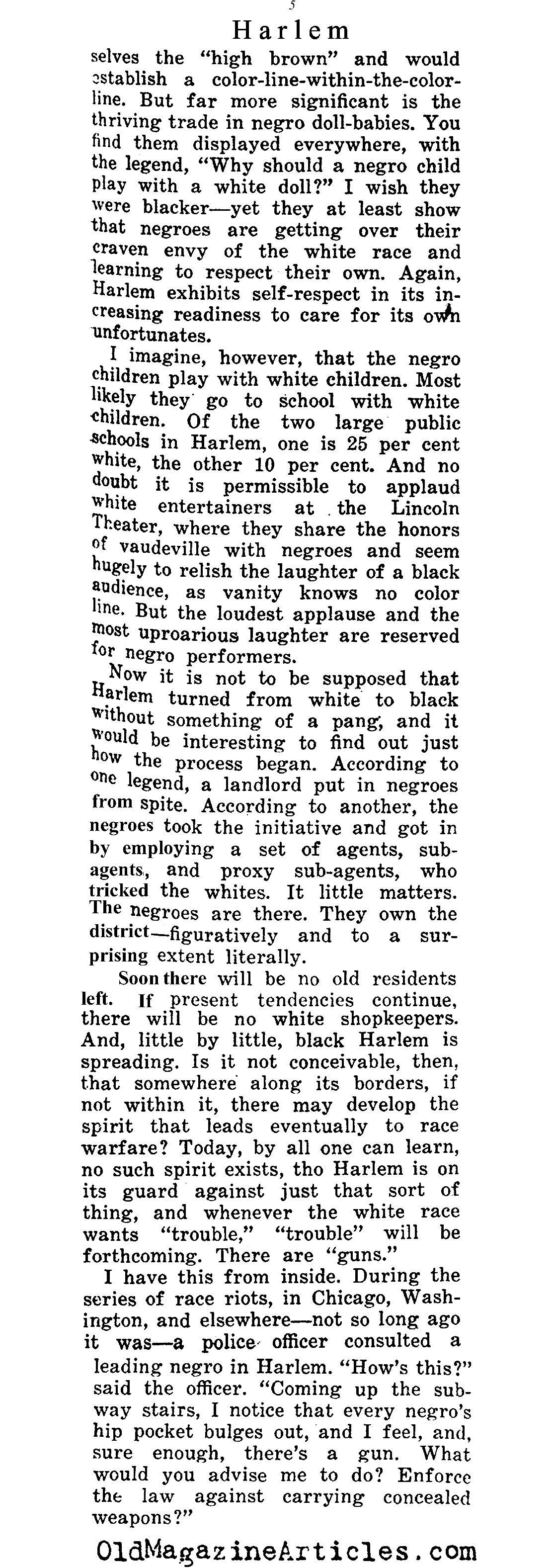 The Backdrop of the Harlem Renaissance   (The Independent, 1921)