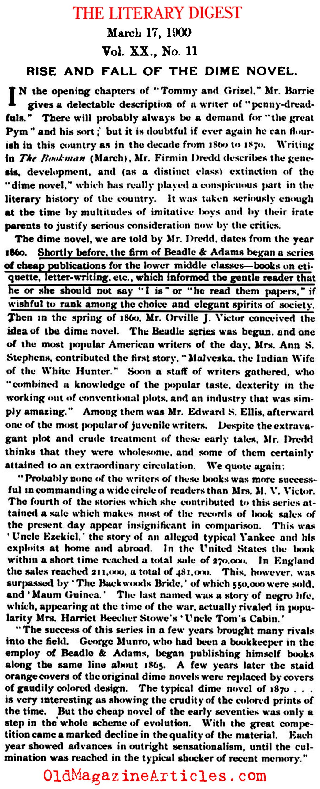 For the Promotion of Good Manners (Literary Digest, 1900)