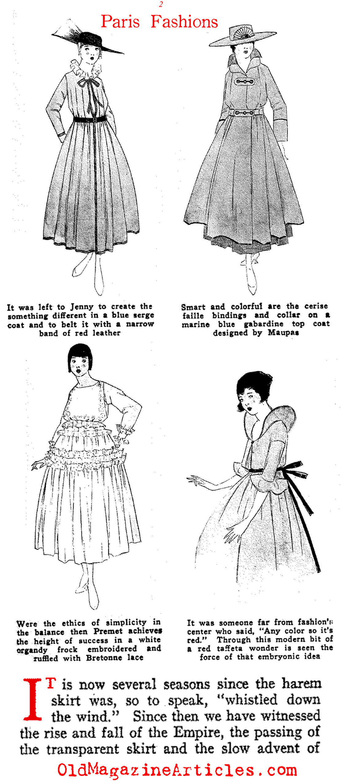 World War I Fashions: Summer, 1916 (Vanity Fair Magazine, 1916)