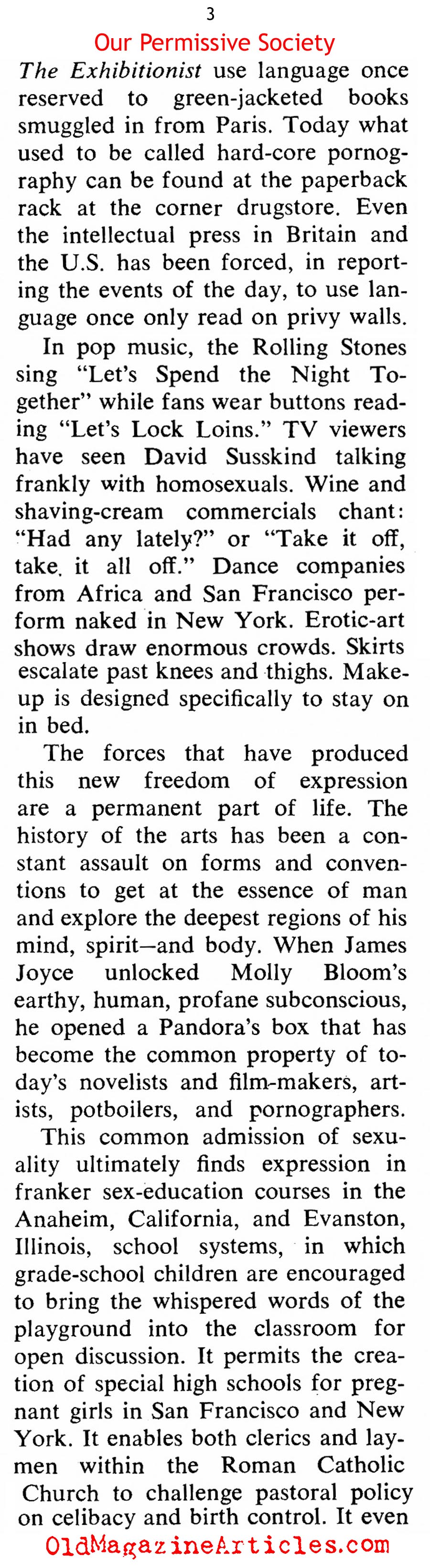 Nudity And Smut Becomes the Norm In American Pop-Culture (Coronet Magazine, 1968)