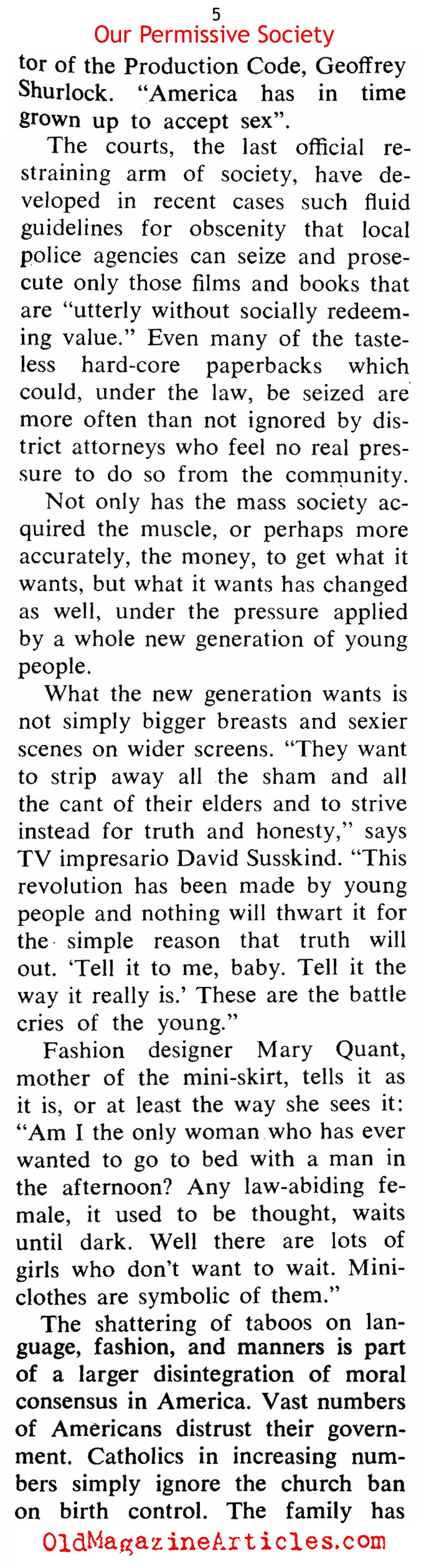 Nudity And Smut Becomes the Norm In American Pop-Culture (Coronet Magazine, 1968)