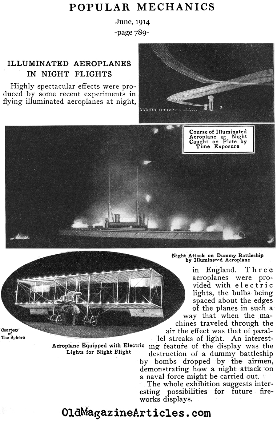 Experimental Nightflights   (Popular Mechanics, 1914)