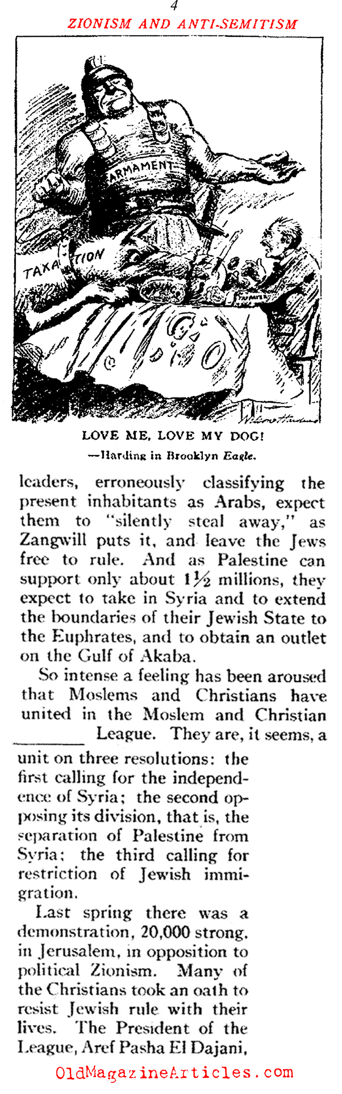 Problems in British Palestine... (Current Opinion Magazine, 1921)