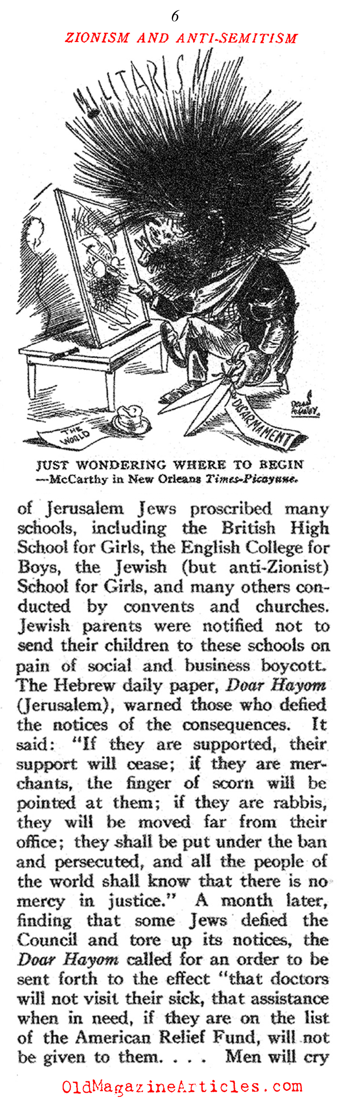 Problems in British Palestine... (Current Opinion Magazine, 1921)