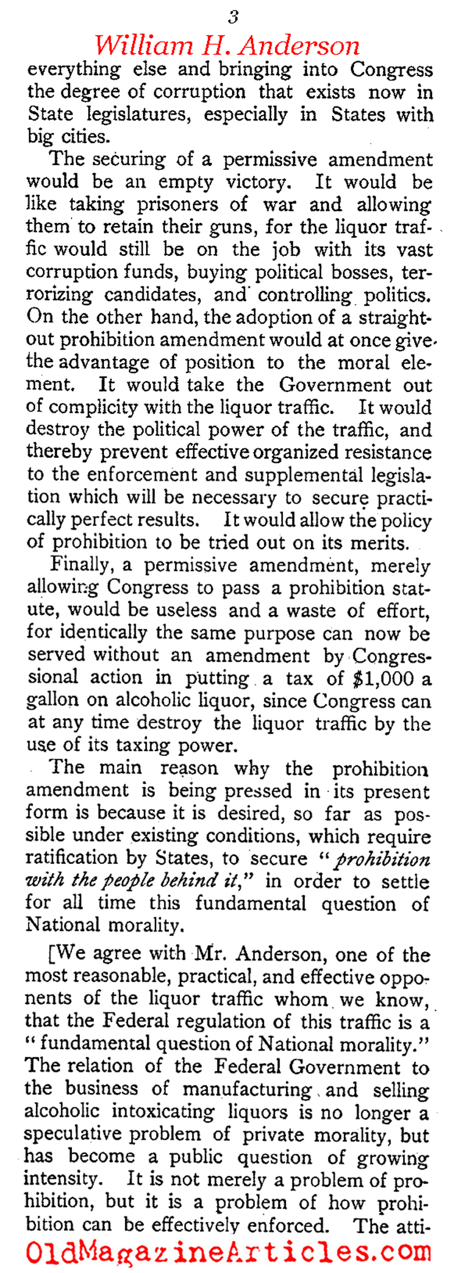 A Look at at  What  the  Prohibition  Amendment  Might Look Like  (The Outlook, 1916)