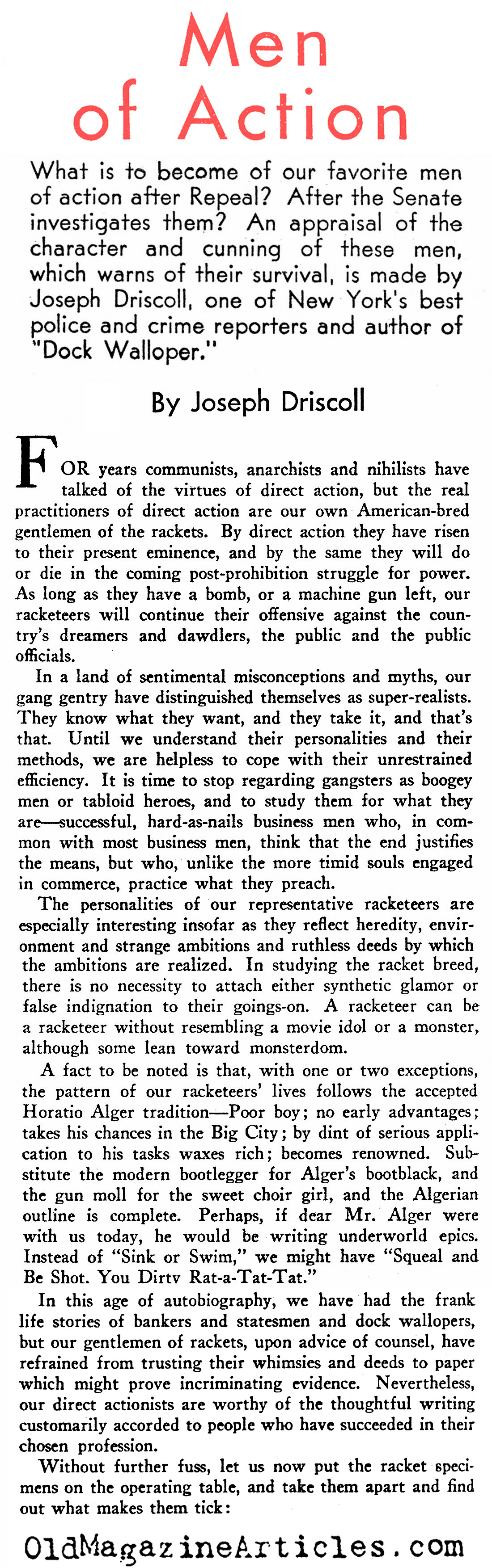 The Mobsters (New Outlook Magazine, 1933)