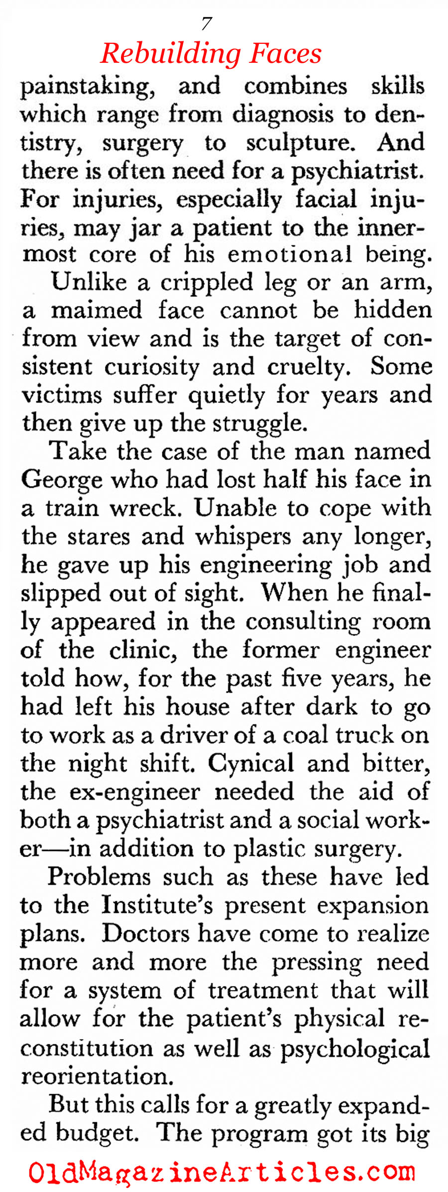 The Institute for Reconstructive Plastic Surgery<BR> (Coronet Magazine, 1959)