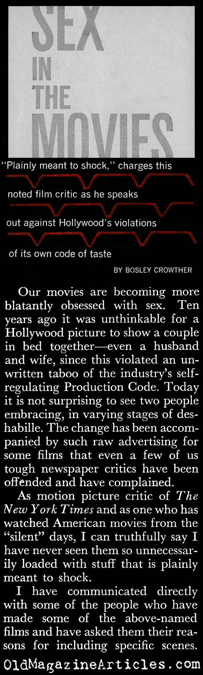 Introducing Sex in the Movies (Coronet Magazine, 1961)