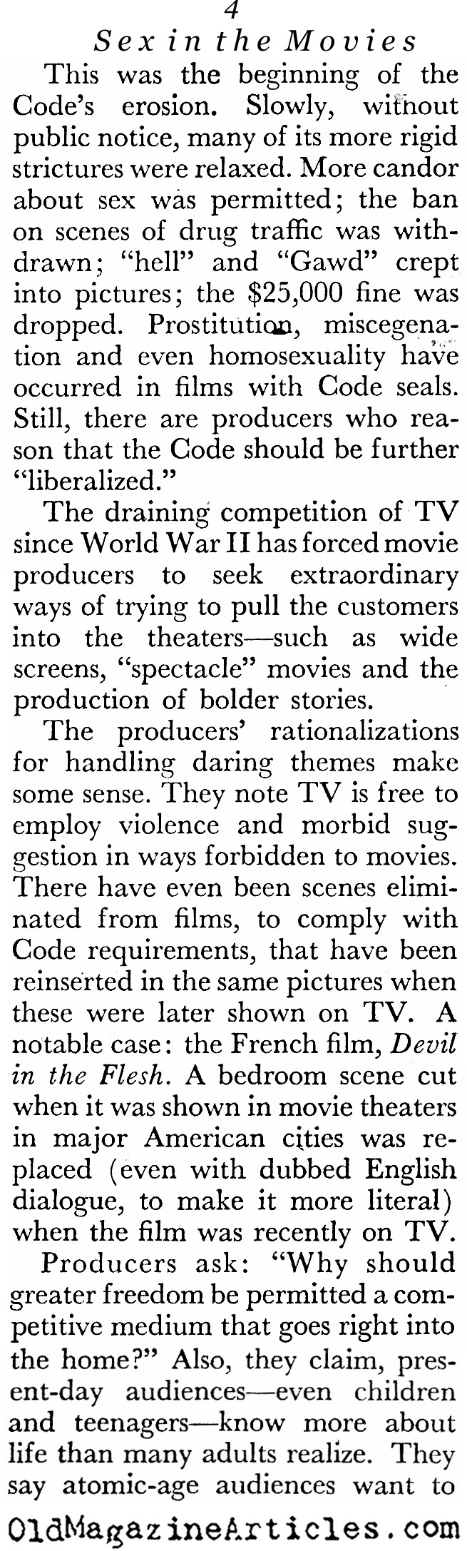 Introducing Sex in the Movies (Coronet Magazine, 1961)