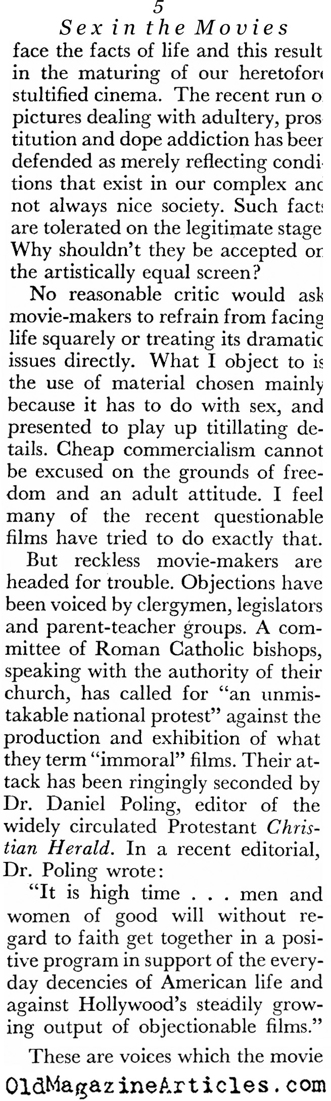 Introducing Sex in the Movies (Coronet Magazine, 1961)