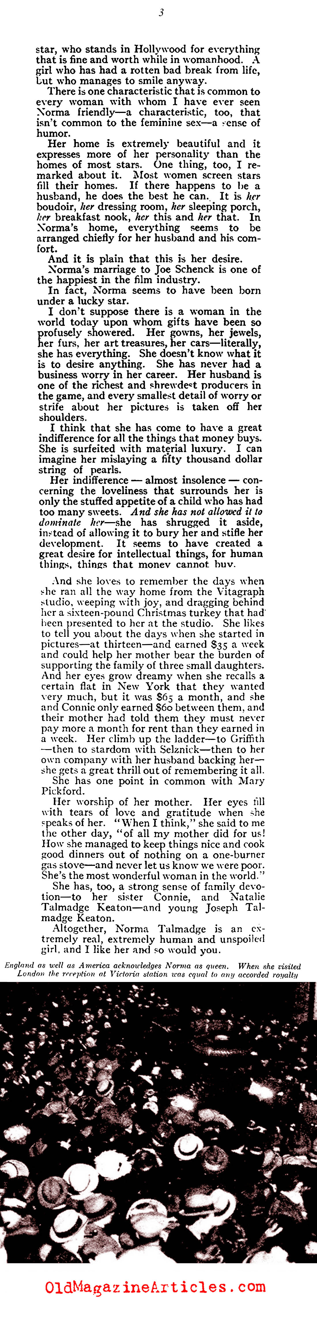 Norma Talmadge was Different (Photoplay Magazine, 1923)