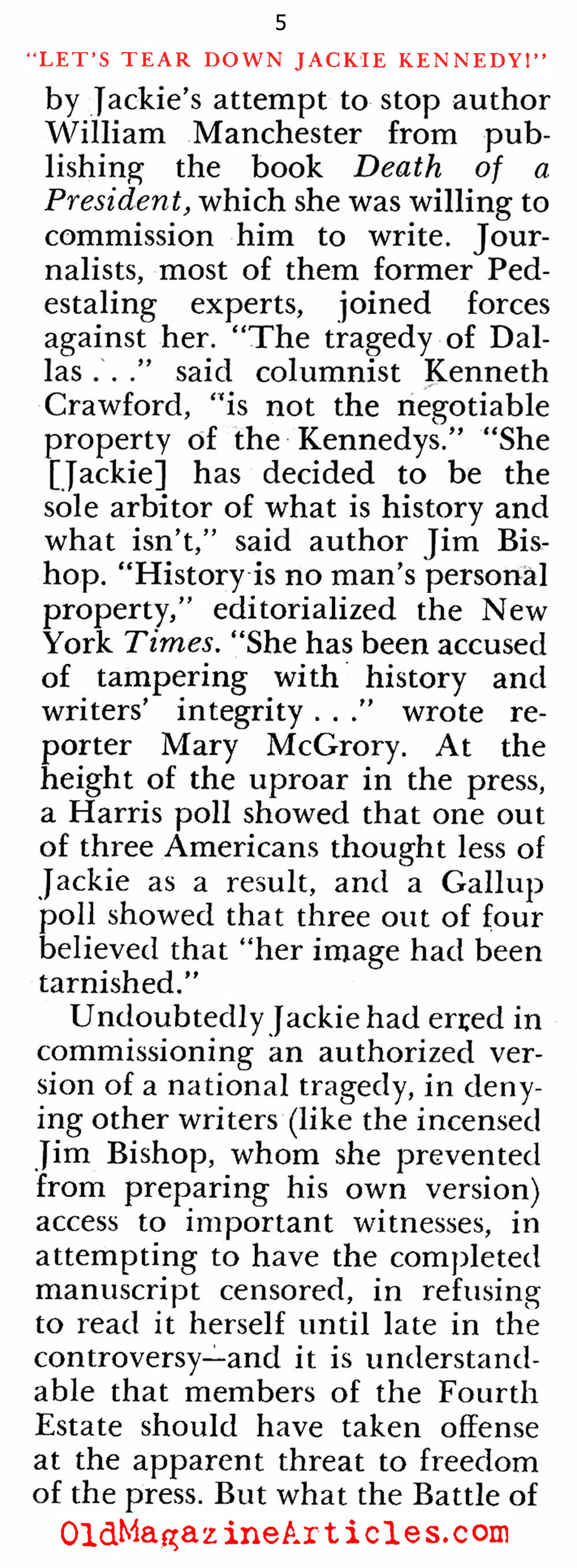 Hating Jackie Kennedy (Pageant Magazine, 1967)