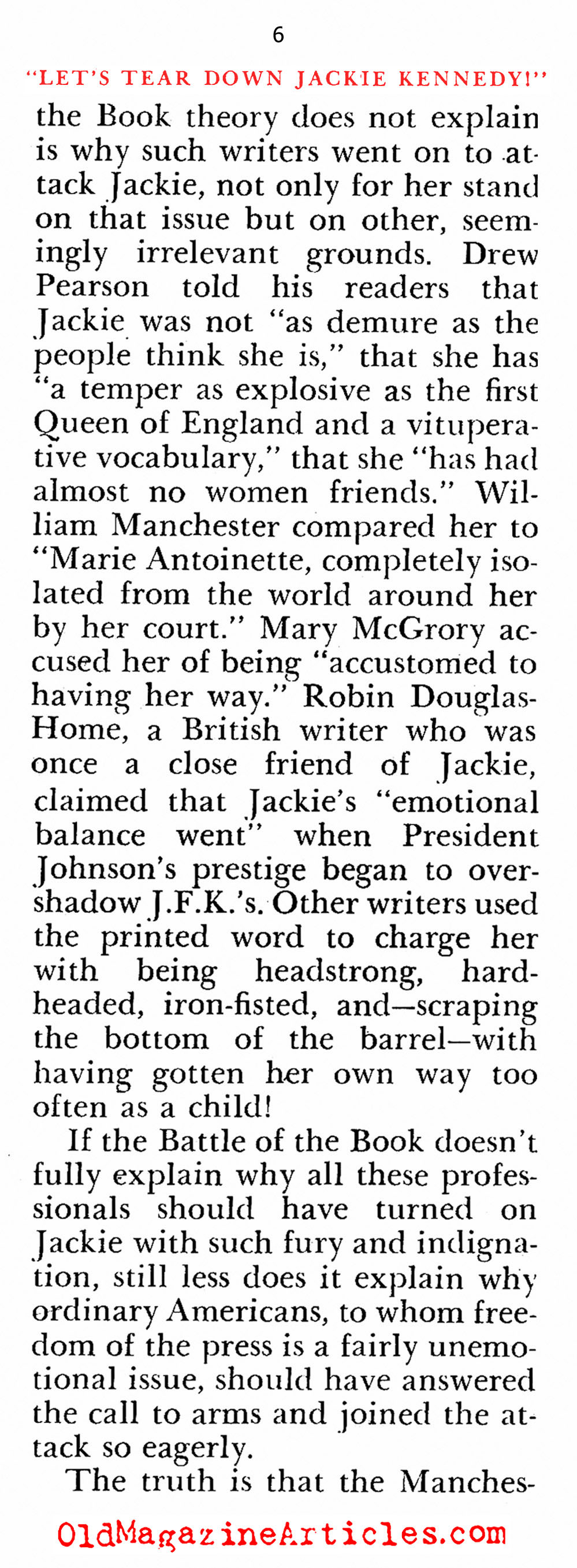 Hating Jackie Kennedy (Pageant Magazine, 1967)