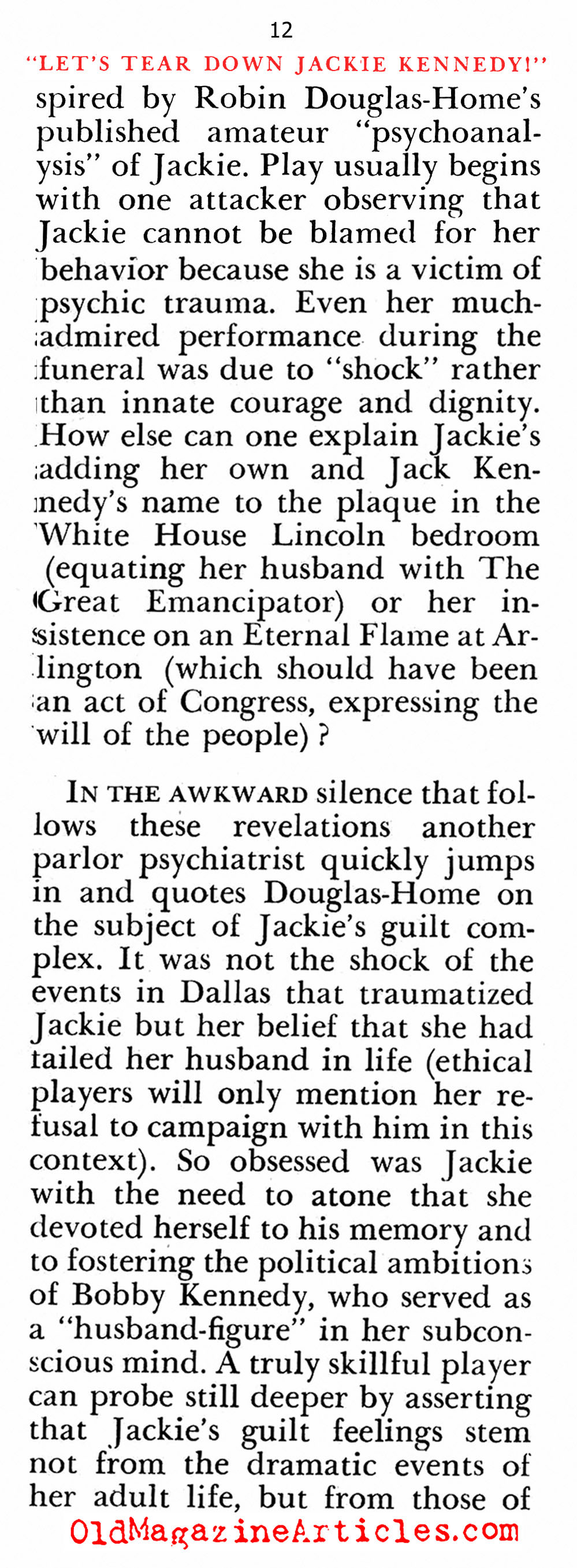 Hating Jackie Kennedy (Pageant Magazine, 1967)