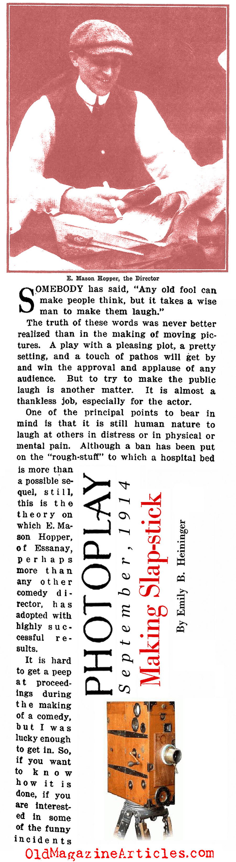 In Praise of Slapstick  Comedy  (Photoplay Magazine, 1914)