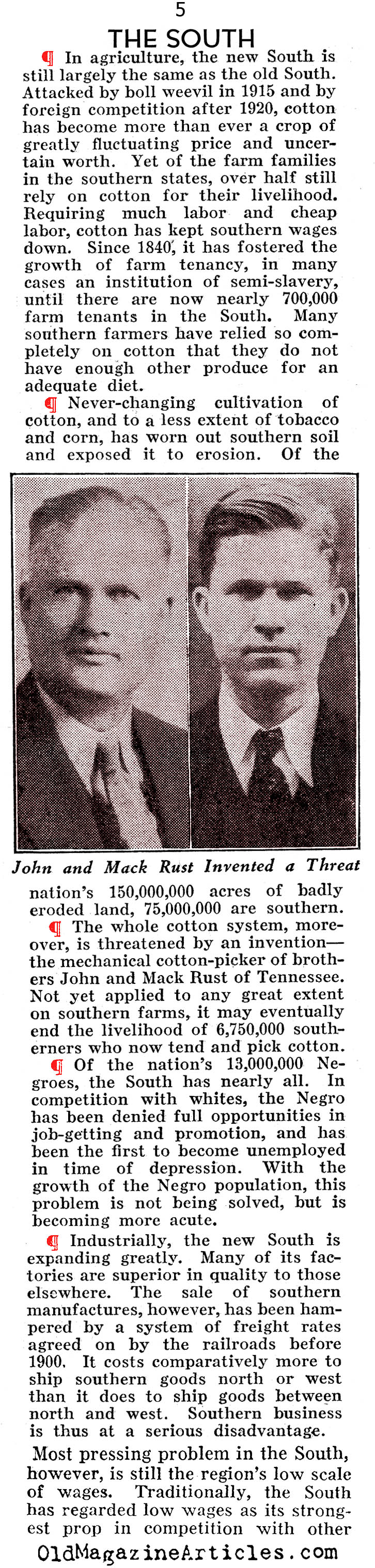 The Great Depression in the South (Pathfinder Magazine, 1938)