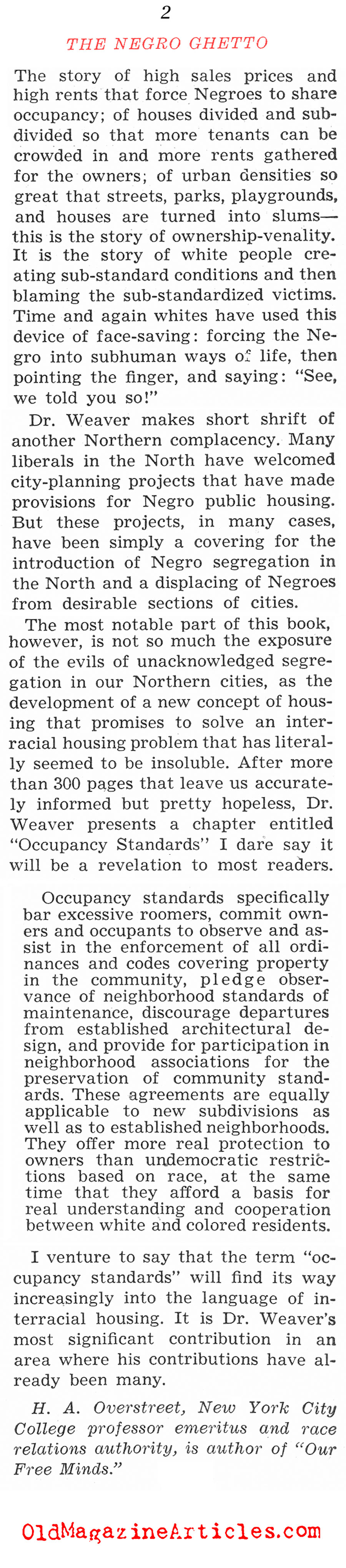 The Creation of the Ghettos (The Saturday Review, 1948)