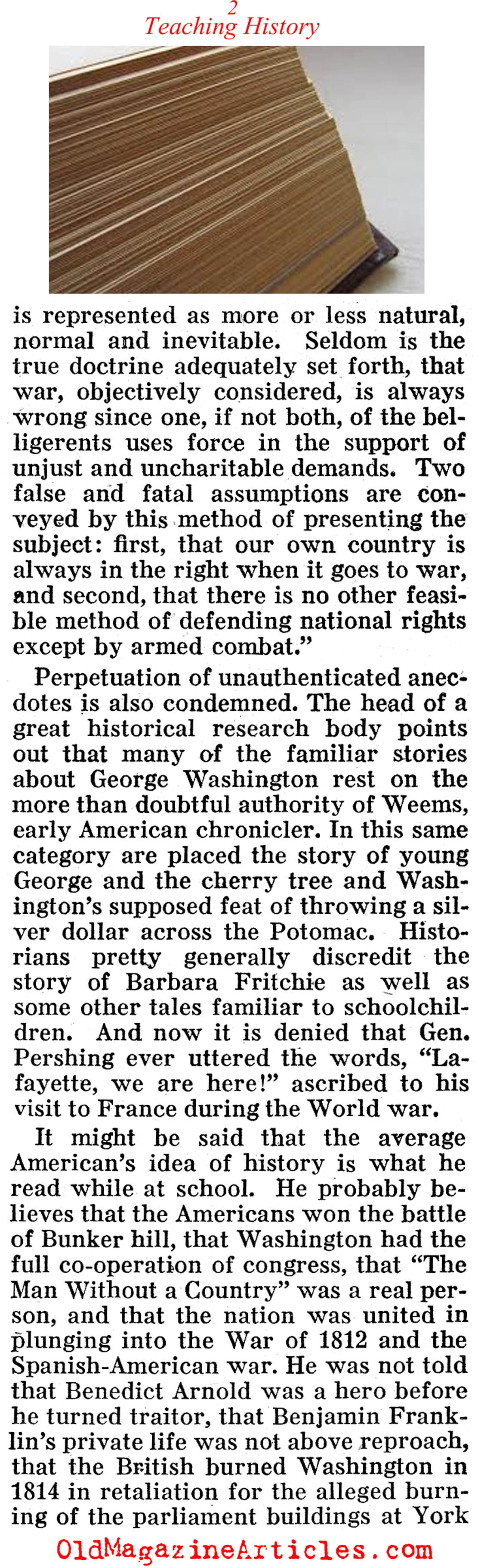 The Battle Over History 100 Years Ago (Pathfinder Magazine, 1926)