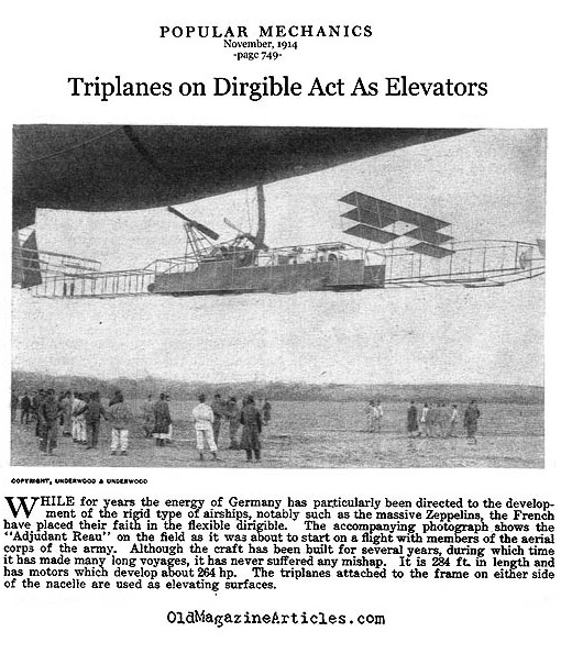 French Dirigible  (Popular Mechanics, 1914)