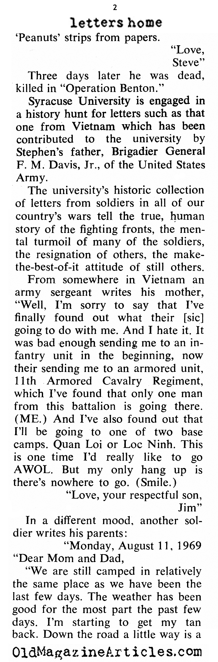 More Letters From Vietnam (Coronet Magazine, 1970)