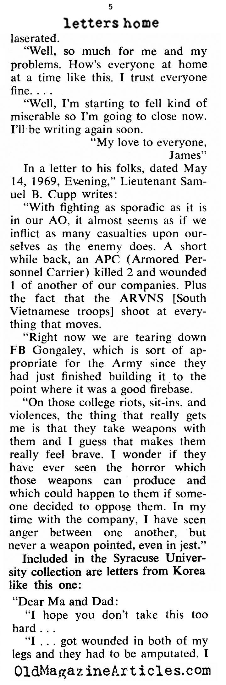 More Letters From Vietnam (Coronet Magazine, 1970)