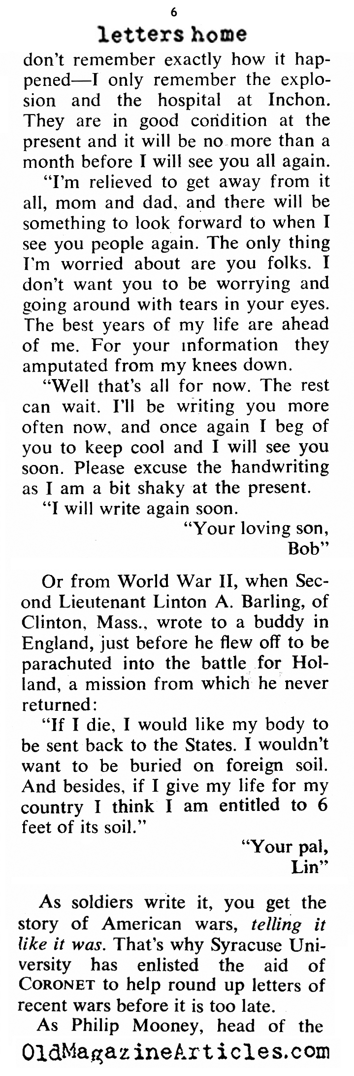 More Letters From Vietnam (Coronet Magazine, 1970)