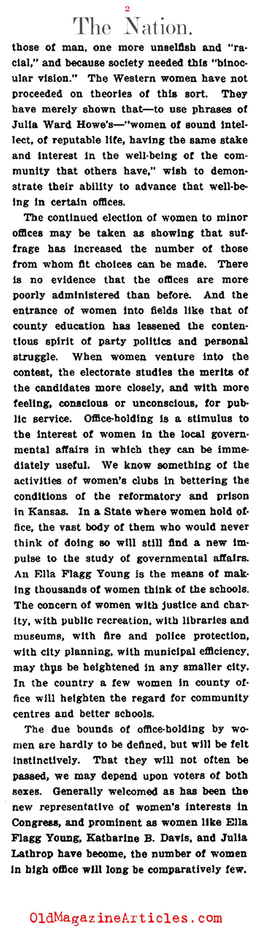 Women Win Office in 1916 (The Nation, 1916)