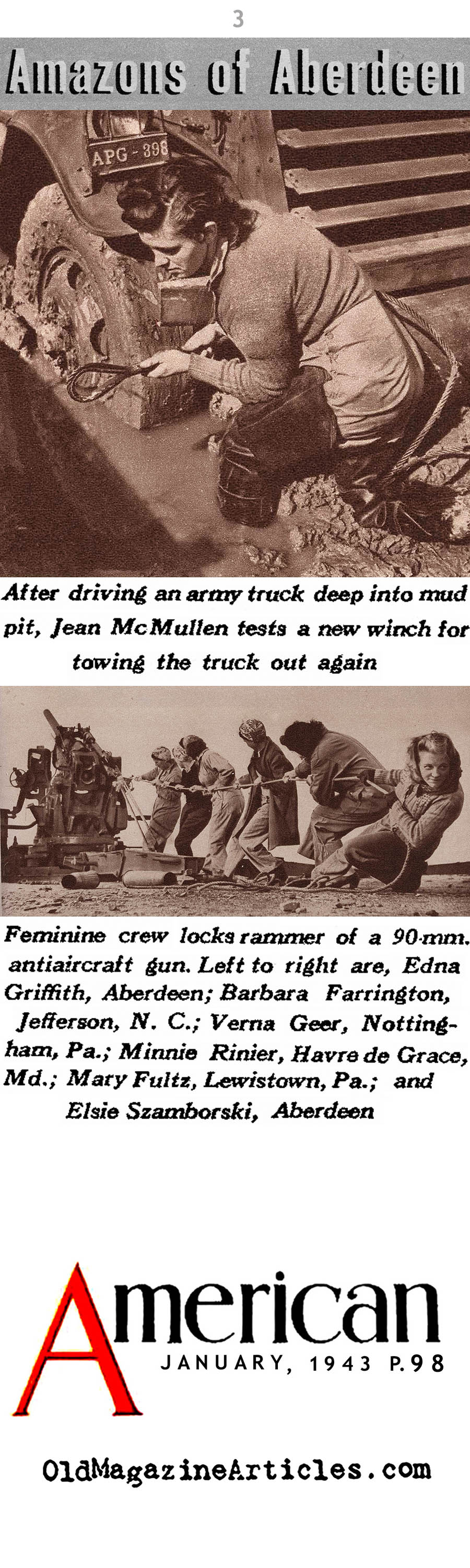 Women Behind the Guns (Assorted Magazines, 1942)