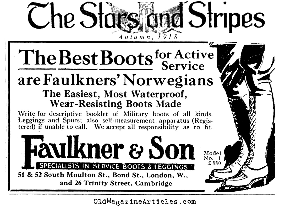 An Advertisement for W.W. I  Officer Boots (Stars and Stripes, 1918)