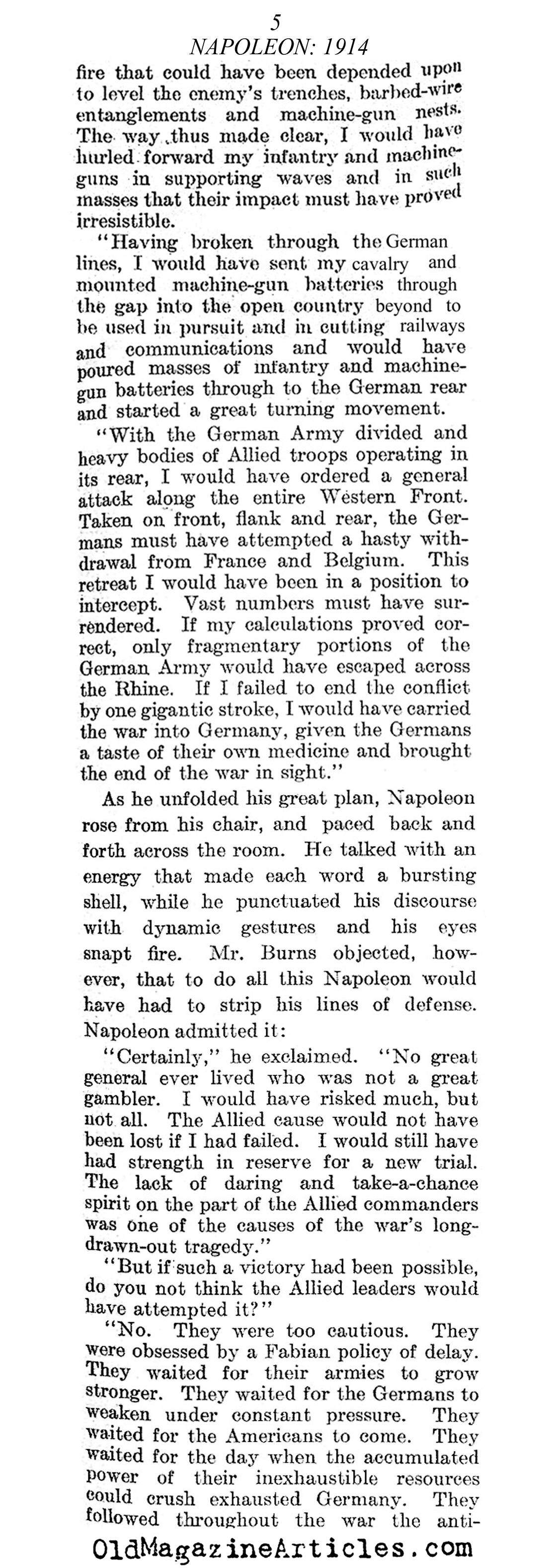 Napoleon Takes Charge (Literary Digest, 1922)