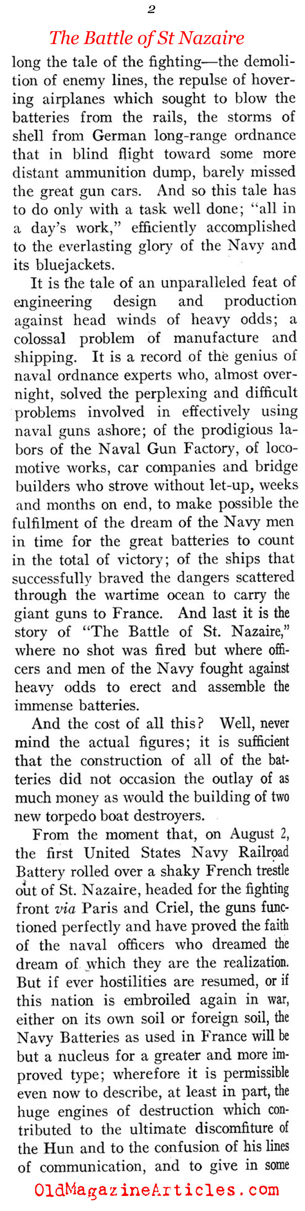 Firing from the Rails (Sea Power Magazine, 1918)