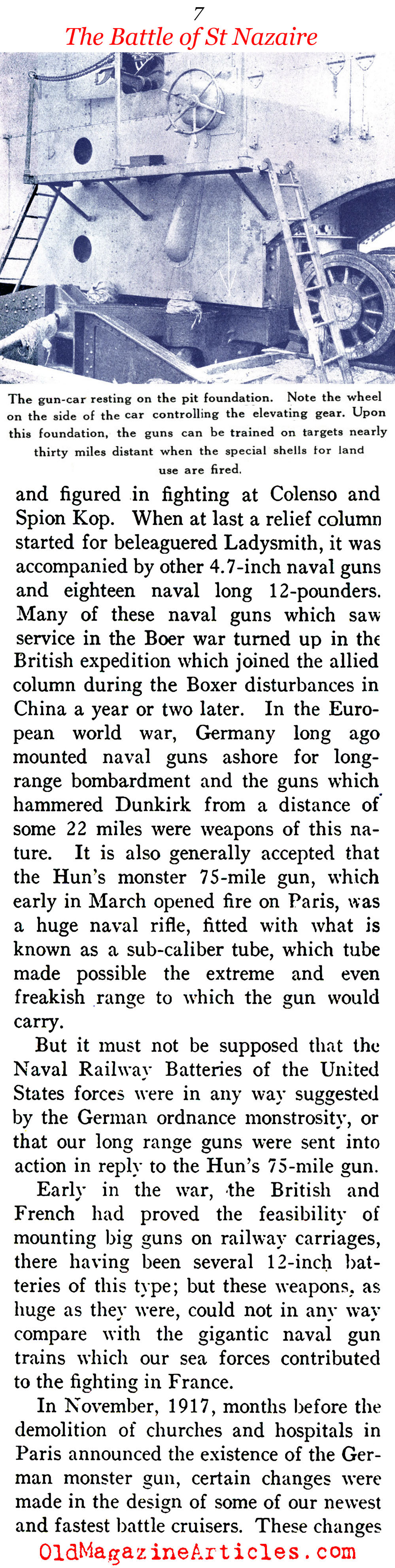 Firing from the Rails (Sea Power Magazine, 1918)