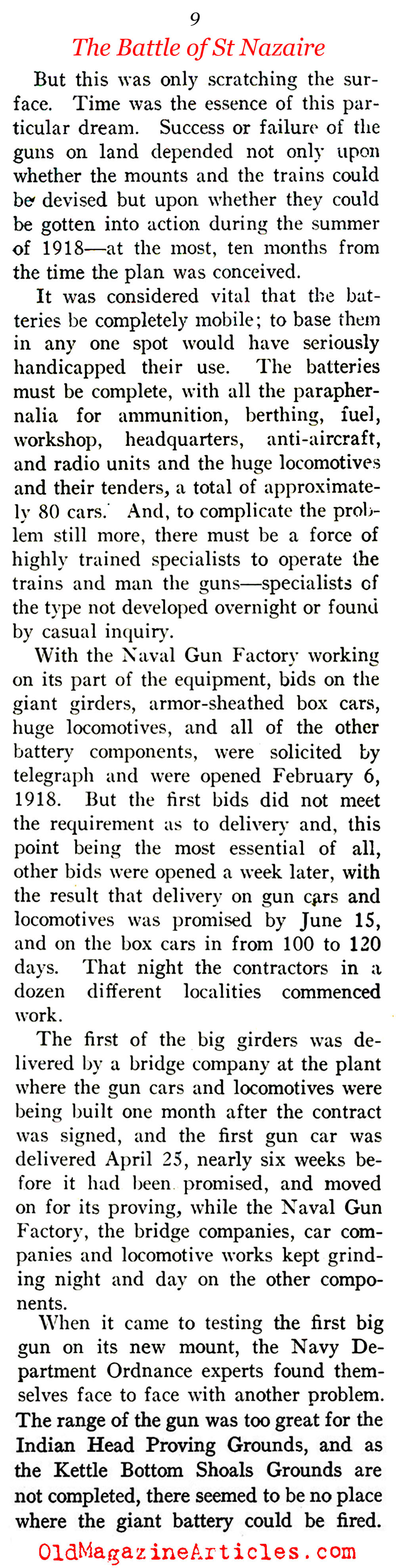 Firing from the Rails (Sea Power Magazine, 1918)