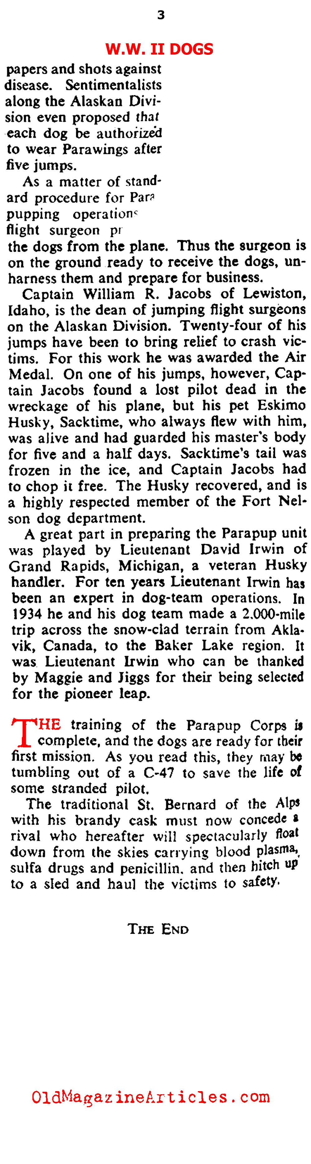 Dogs Used in the Rescue of Downed Pilots (Collier's, 1945) 