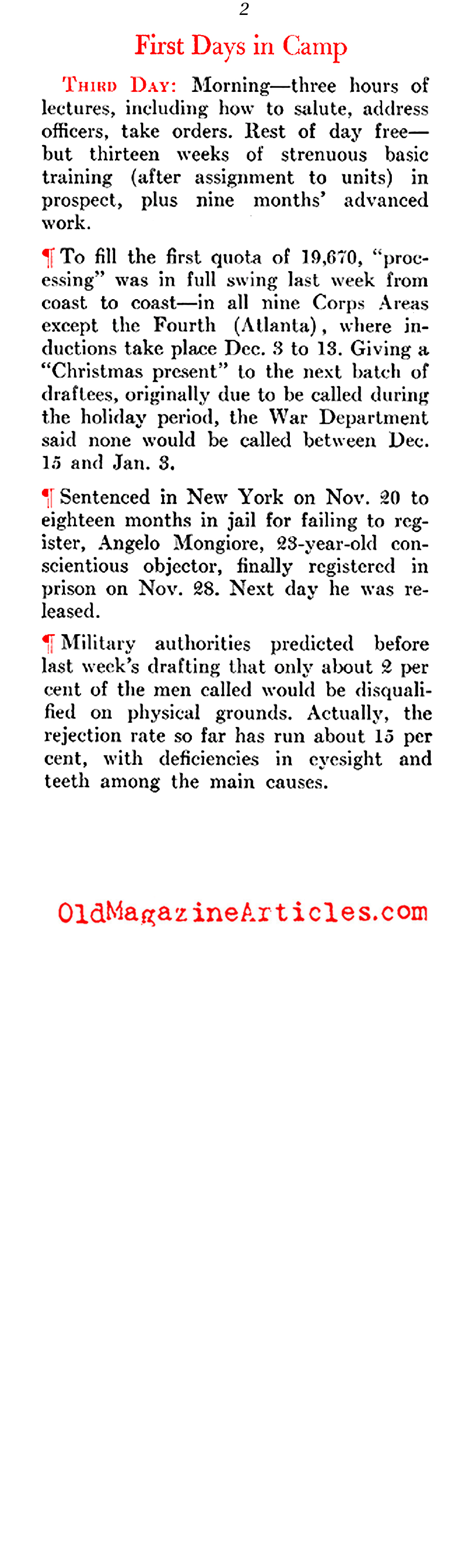 The Earliest Days of Training (Newsweek Magazine, 1941)