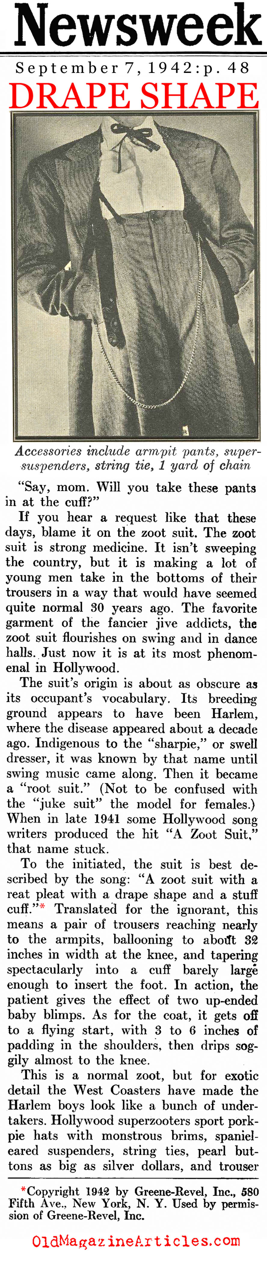 The Zoot Suit (Newsweek Magazine, 1942)