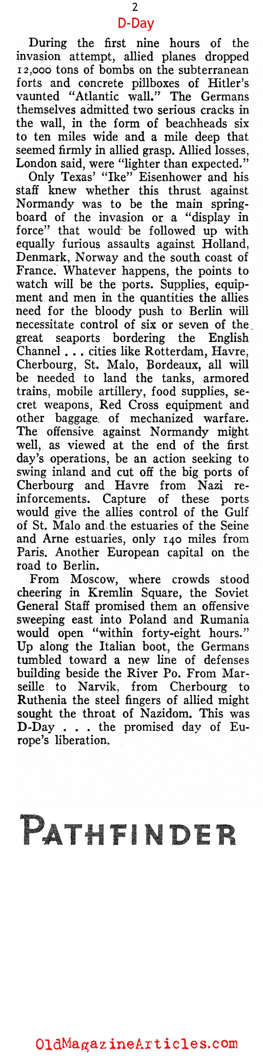 June 6, 1944 (Pathfinder Magazine, 1944)